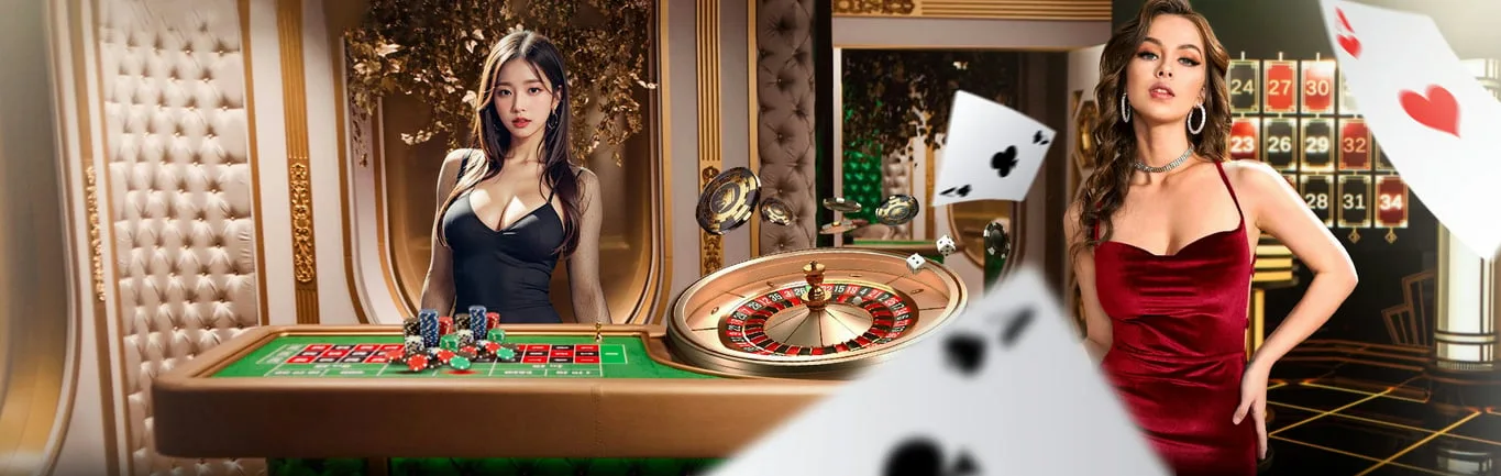 Casino gaming with stylish dealers.
